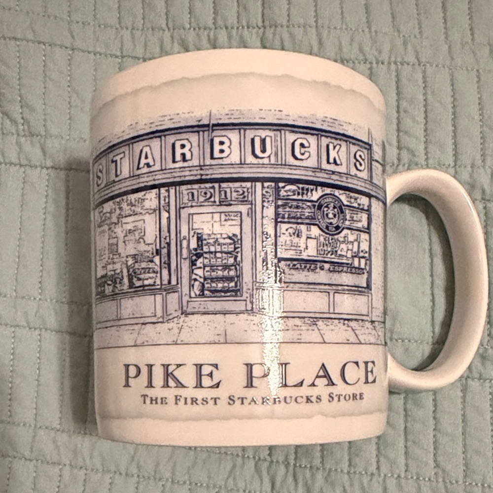 Starbucks White and Blue Pike Place Ceramic Mug